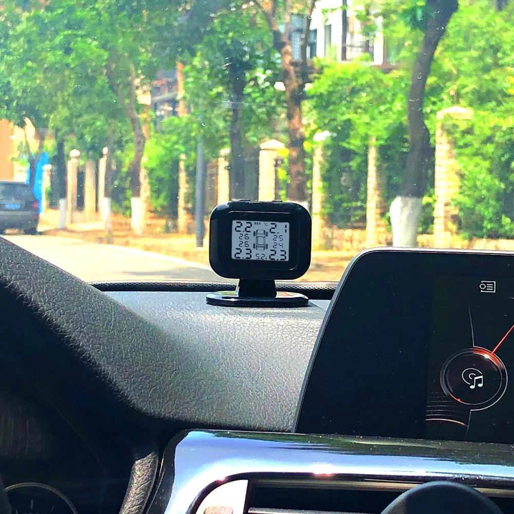 Sistema de Monitoreo de presión de neumáticos Tpms con toma Usb en el Monitor encendedor de cigarri