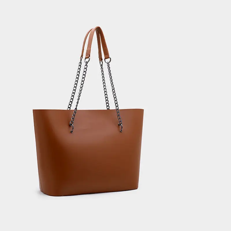 

European Design Casual PVC Leather Hand Bag Woman Popular Style O Chain Handbag Large Capacity Cheap Tote Travel Shoulder Bag