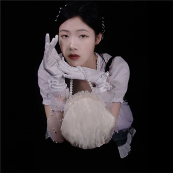 

Vintage Pleated Women Messenger Bags 2020 New Summer Ruched Shoulder Bags Luxury Handbags Chain Women Crossbody Bags Gauze Totes