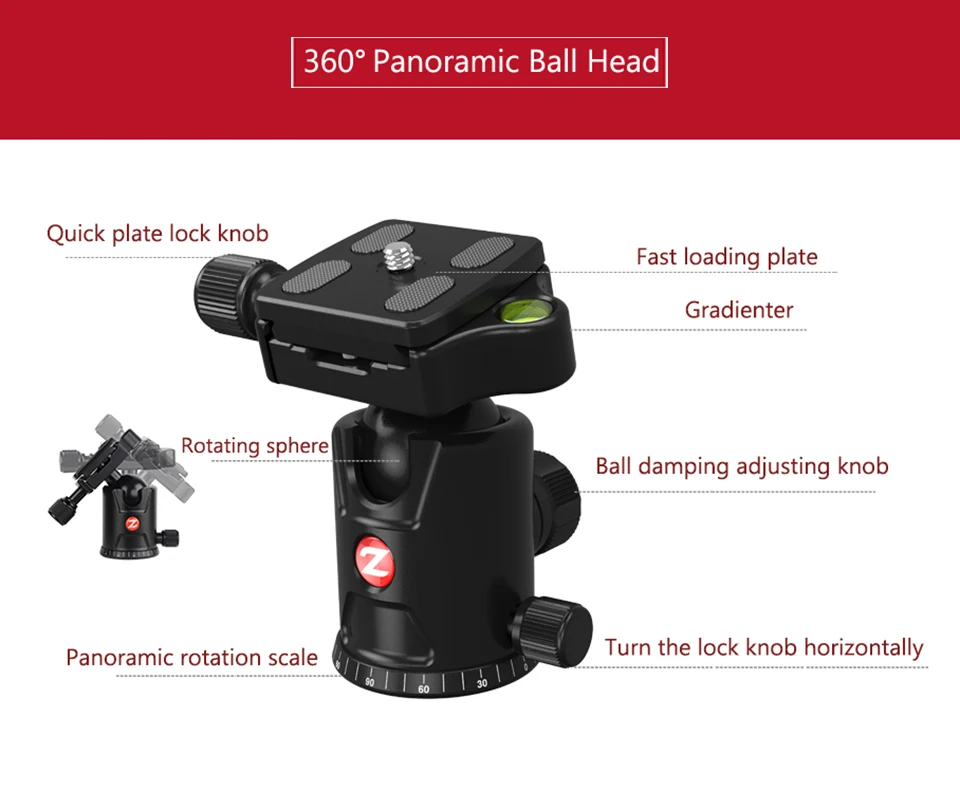 ZOMEI M8 Tripod Aluminum Professional 6 Hafec7a76b75044bc8c04d889960d55d5v