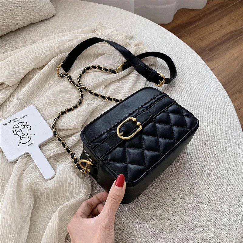 

Lingge women's bag 2020 winter new shoulder bag fashion wild messenger bag ins super fire women's bag mobile phone bag