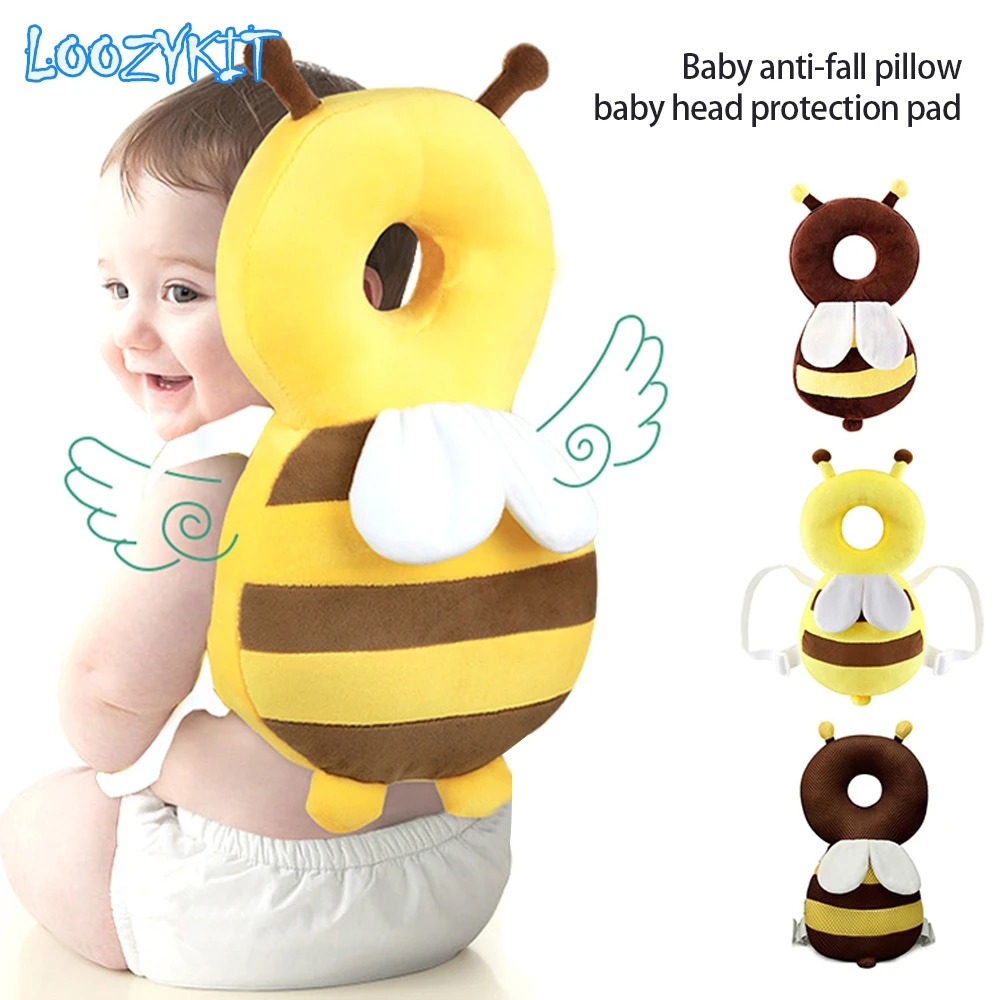 Almohada de protección para la cabeza de bebés, almohada de dibujos animados anticaída de algodón suave PP, cojín protector para niños pequeños, cuidado seguro para bebés