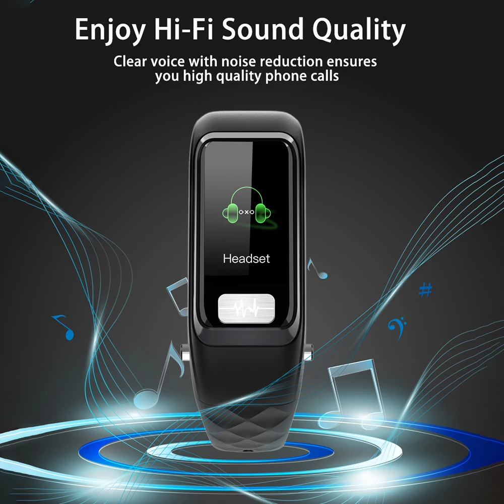 Tinymons H207 bluetooth наушники-Браслет Смарт-часы фитнес-трекер Смарт-часы кровяное давление умный Браслет ECG PPG