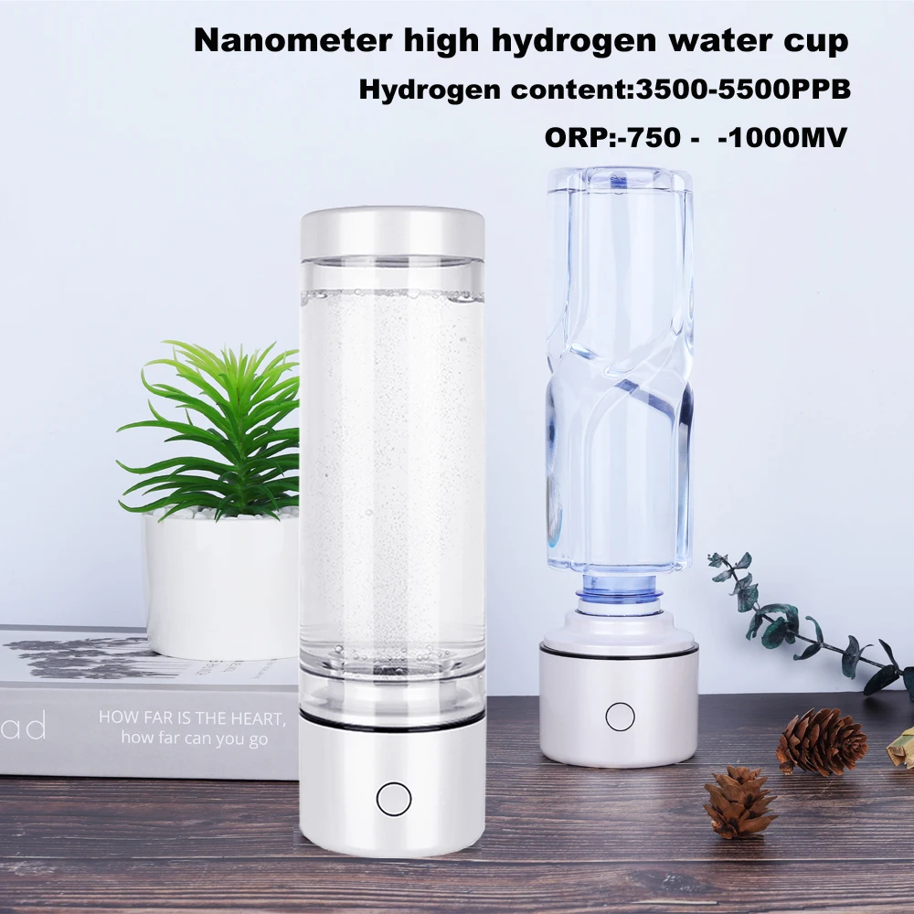 SPE High Hydrogen rich Nanometre water bottle ORP -800mv H2 ionization h2 generator Anti aging water CUP IHOOOH