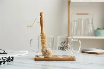 

Brown Wash Cup Brush Long Handle Bottle Brush Wash Cup Glass Cleaning Brush Kitchen Glass Tool Multifunctional Hanging Random Co
