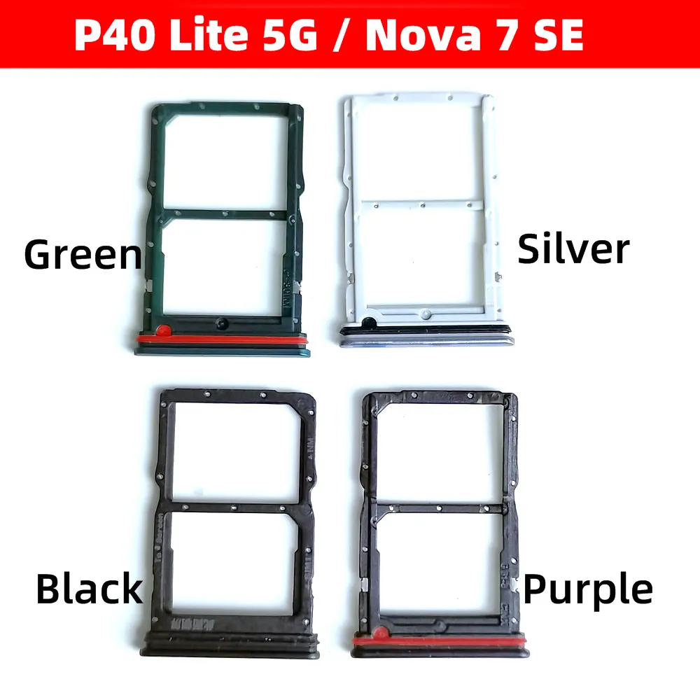 

New Sim Tray For Huawei P40 Lite 5G / Nova 7 SE Sim SD Card Holder Sim SD Card Slot Holder Tray Replacement Parts