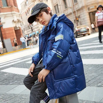 

Children down jacket in the boy's long 2020 new cuhk child with thick white duck down a undertakes to winter coat