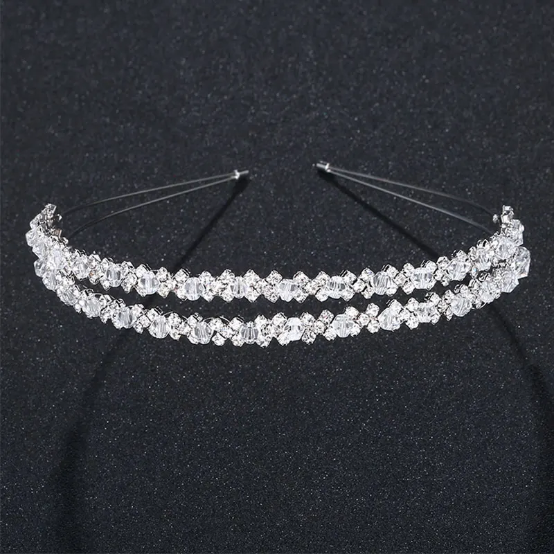 Efily Fashion Rhinestone Headband for Women Wedding Hair Accessories Bridal Luxury Crystal Headpiece Headwear Bridesmaid Gift