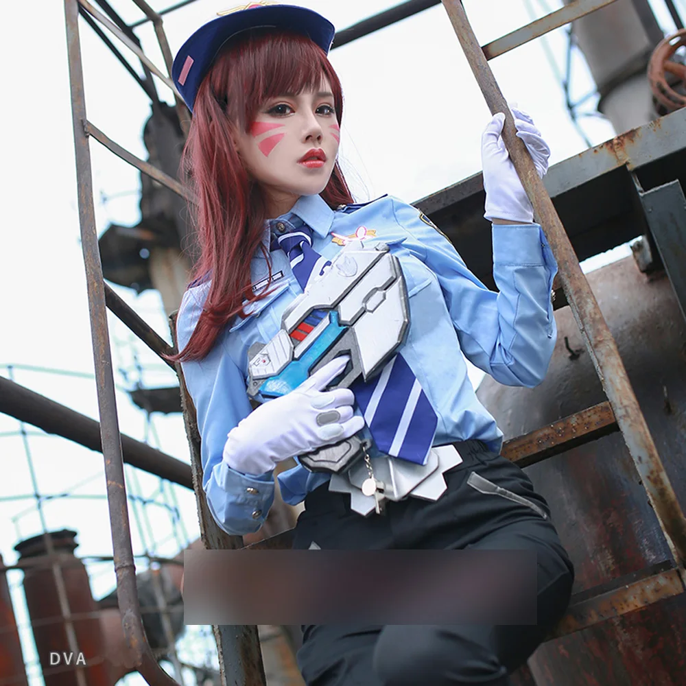 VEVEFHUANG, новинка, D. Va Hana, песня, полицейская форма, полицейский, карнавальный костюм, женская униформа, полиция, Женский костюм для Хэллоуина
