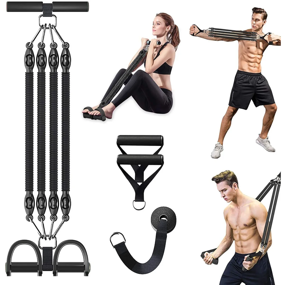 Pedal Resistance Band Set Exercise Bands with Handle Elastic Rope Fitness Equipment Sit-up Bodybuilding Expander for Gym Workout | Спорт и