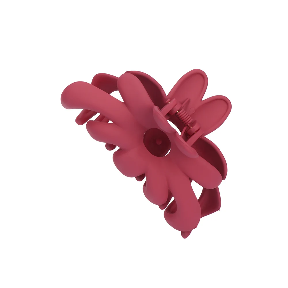 wine red Корейская акриловая заколка для волос с цветочным принтом, заколка для волос, цветная большая заколка для волос, аксессуары для волос для женщин, украшение для волос для невесты - Цвет: wine red