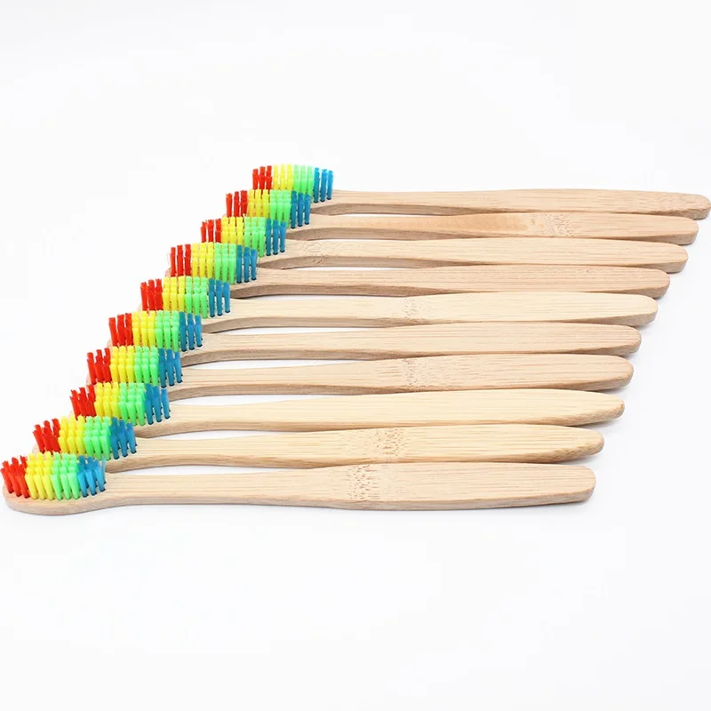 20 шт экологически деревянная зубная щетка из эко-бамбука бамбуковое волокно деревянная ручка зубная щетка отбеливание зубов