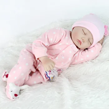 

NPKDOLL 22 inches Sleeping Doll Reborn Babies Silicone Lifelike Baby Toys For Girls Fashion Reborn Boencas Toy
