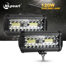 Nlpearl 4/7 pouces barre de lumière Led/lumière de travail 54W 120W tache Led barre lumineuse de travail faisceau pour camion tracteur tout-terrain 4x4 SUV Jeep ATV