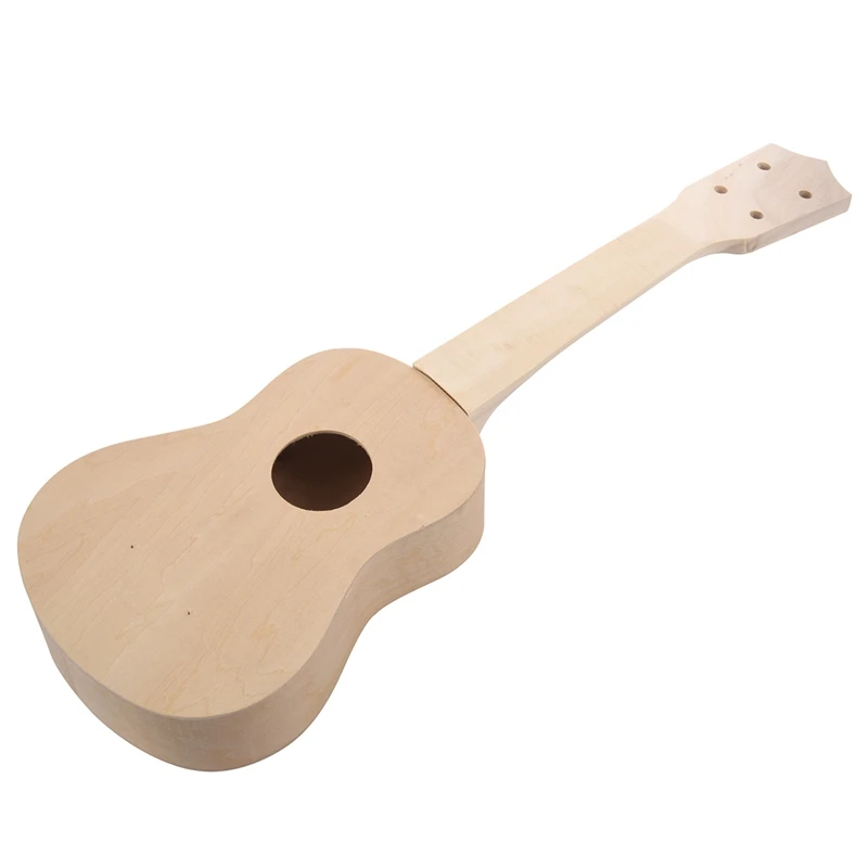 

21inch White Wooden Ukulele Soprano Hawaiian Guitar Uke Kit Musical Instrument DIY