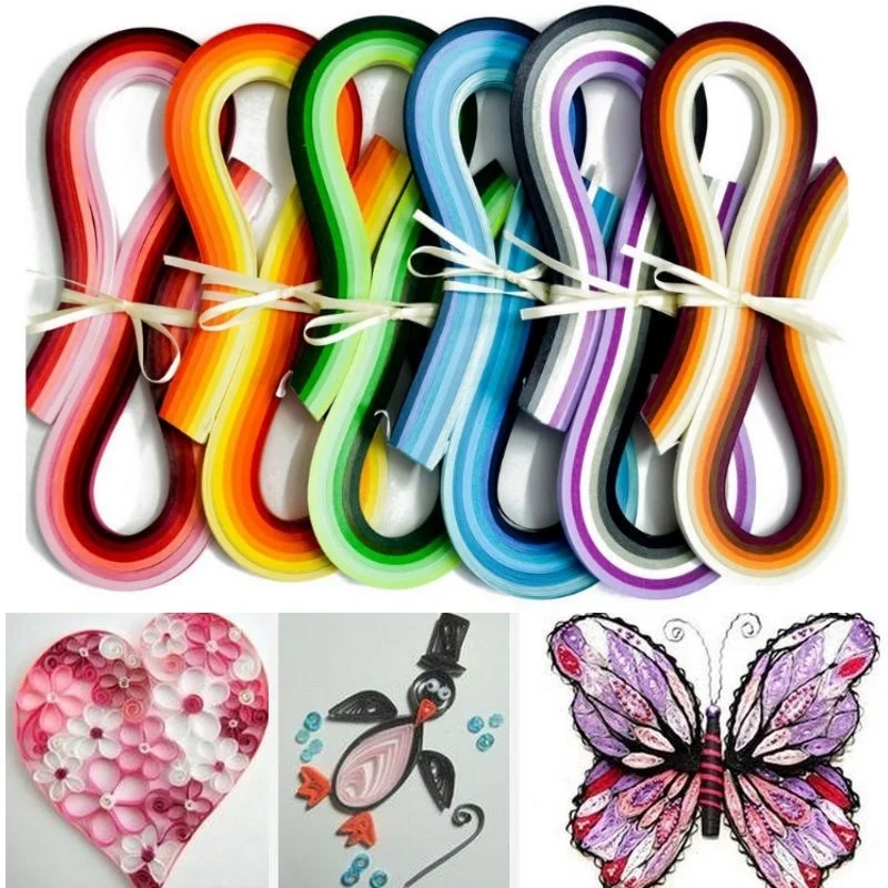 100 pièces rayures Quilling papier coloré rayures Origami papier bricolage outil fait main cadeau créer bricolage artisanat papier décoration fournitures
