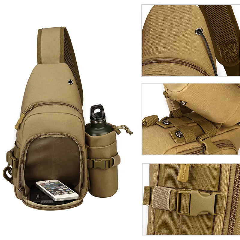 Мужская нагрудная сумка для путешествий Molle Pack, сумка на одно плечо для телефона, камуфляжная сумка Mochila