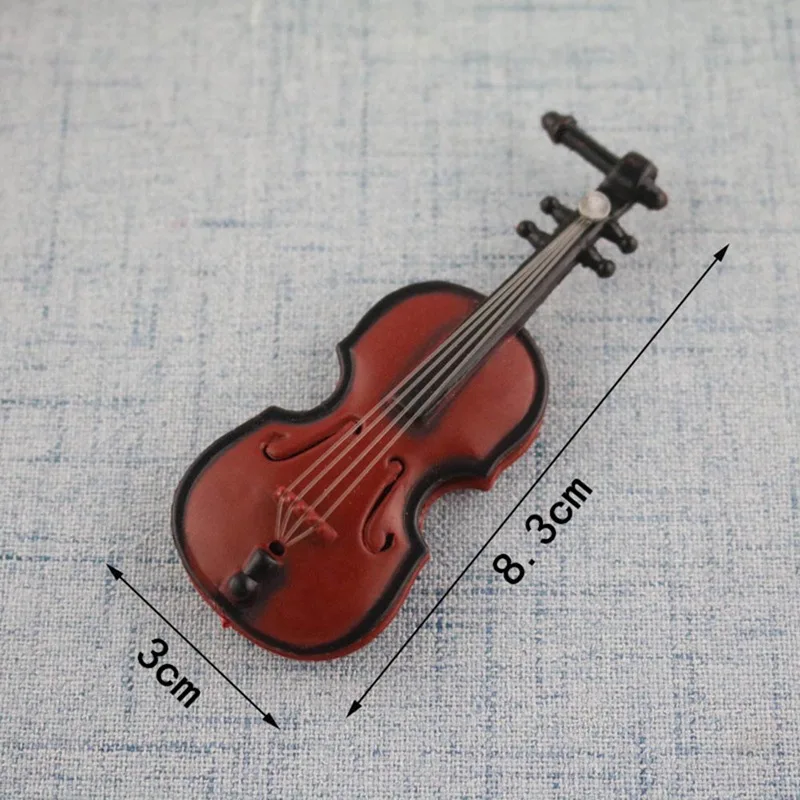 1 шт. DIY куклы аксессуары деревянная Скрипка музыкальный инструмент с Чехол подставка пластиковая мини-скрипка дом ремесла