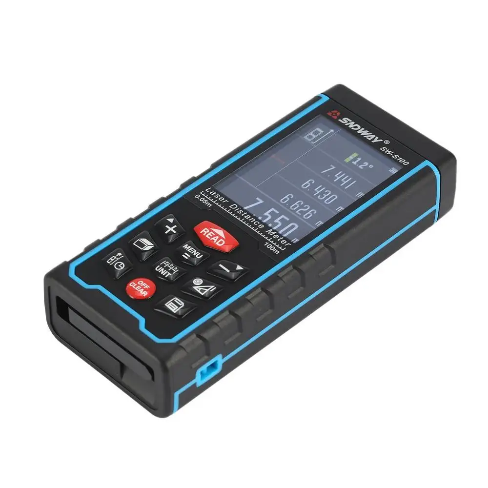 NewestSNDWAY 100 м SW-S100 ручной лазерный измеритель расстояния дальномер trena Лазерная Лента измерительный инструмент дальномер