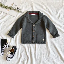 Детские свитера на зиму для маленьких мальчиков свитер куртка пальто хлопковый пиджак для малышей Кардиган для девочек вязаный свитер для маленьких мальчиков, одежда, свитер для девочек