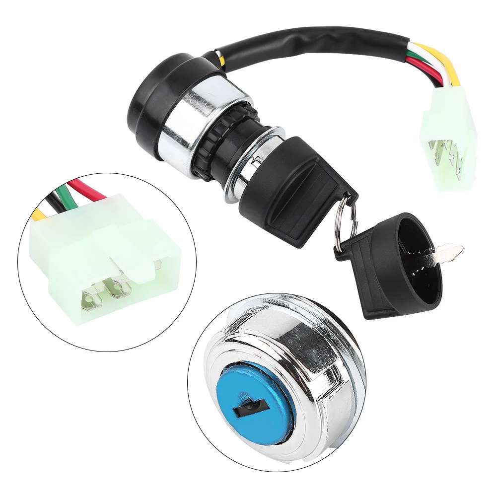 5 Wire 5 Pin Ignition Key Switch Start Lock with 2 matching keys For Most 50-250CC Motorcycle Dune Buggy Go Kart ATV