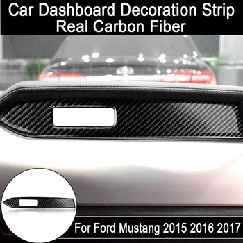 

Car Interior Accessories Real Carbon Fiber car Dashboard Decoration Strip for Ford Mustang 2015 2016 2017 Car Sticker