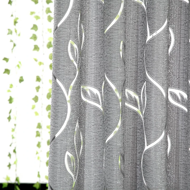 Door Window Curtain Floral Tulle Voile Drape Panel Sheer Valance Divider Balcony