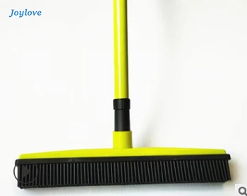 

JOYLOVE Rubber Broom Hair Lint Removal Device Telescopic Bristles Magic Clean Sweeper Squeegee Bristle Long Push Broom