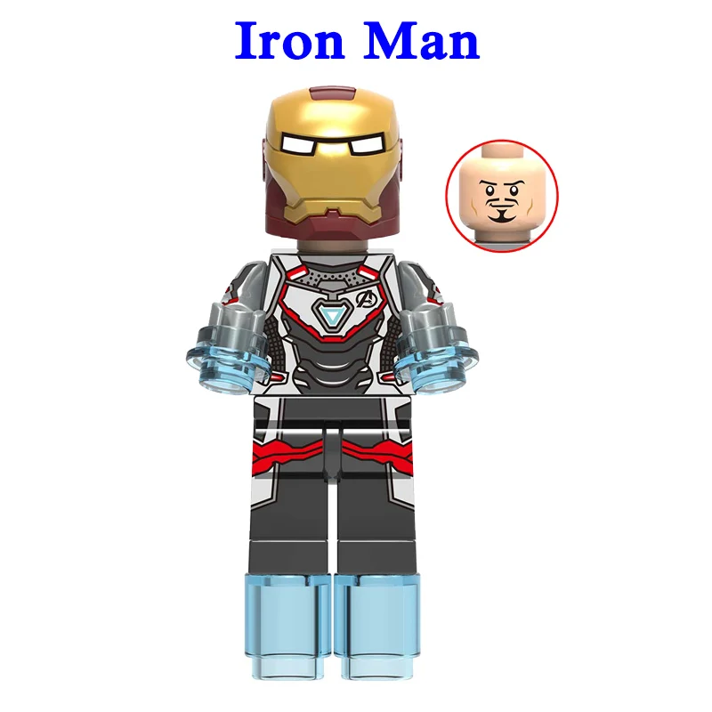 Iron Man 1 шт. фигурка супергероя Мститель конец игры капитан Марвел муравьица ОСА Скарлет ведьма строительные блоки игрушки-Халк для детей - Цвет: Iron Man