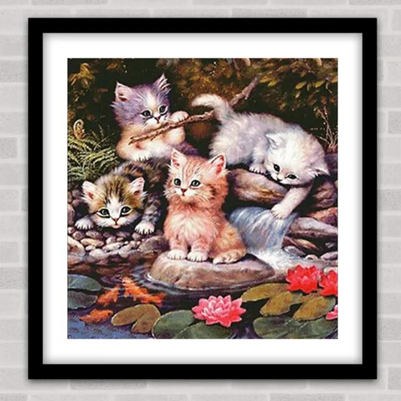 Алмазная картина кошка Алмазная вышивка полная квадратная Картинка из страз Вышивка крестом мозаика животные - Цвет: type 6