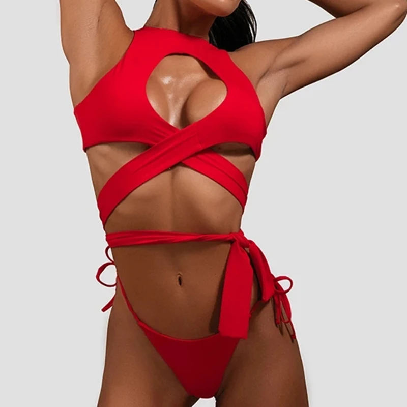 Быстрая доставка женские сексуальные бразильские комплекты бикини с лямкой на