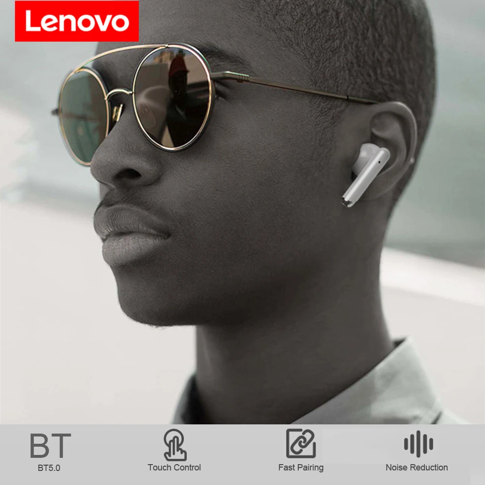 New Lenovo LP1 TWS Wireless Earbuds BT5.0 Wireless Headphones Dual Stereo Noise Reduction Bass Sport Headset with Mic 300mAh