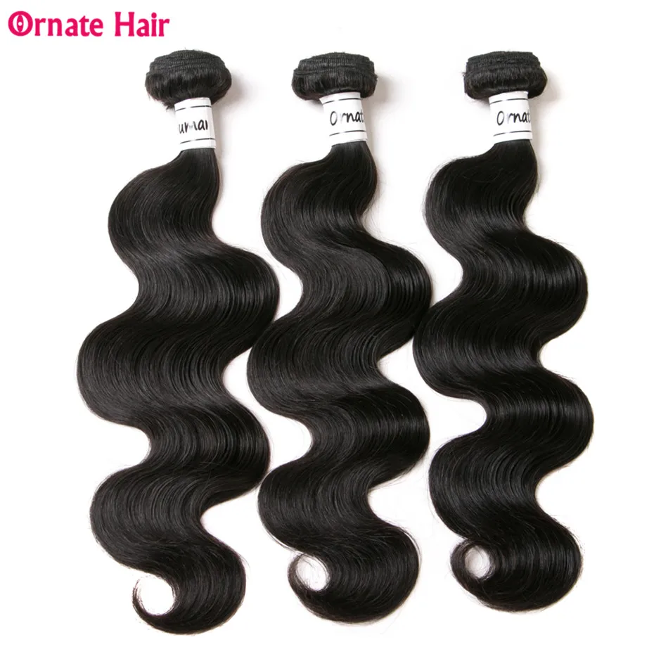 

Ornate Brazillian Body Wave Bundles Non Remay Human Hair Extensions 3 Bundle Deals Weave Bundles 10-28 Inch Natural Color