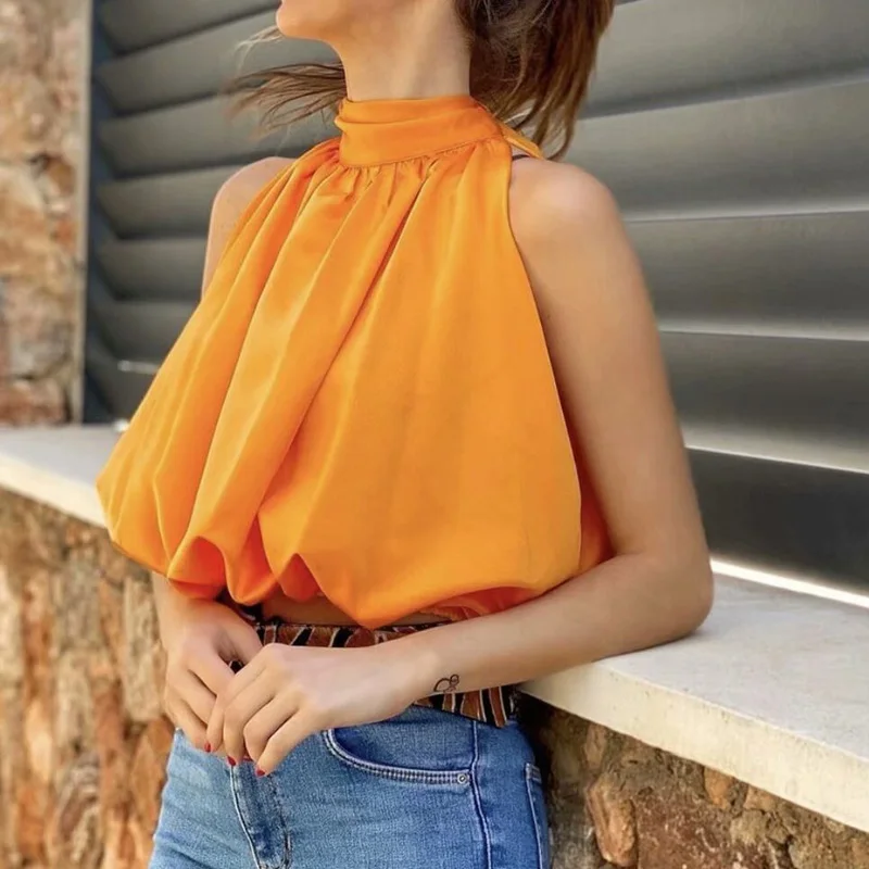 

Scarf collar off shoulder bowknot Women Summer Loose Blouse Top Streetwear