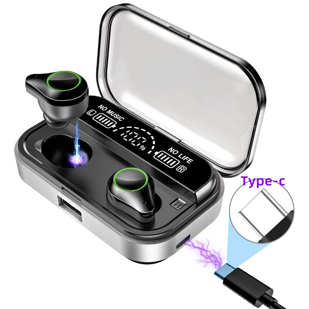 IPX7 водонепроницаемые наушники Bluetooth наушники v5.0 TWS Беспроводные спортивные наушники без рук с зарядным устройством 3500 мАч для xiaomi