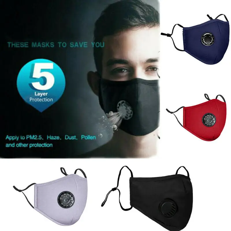 Очищающая маска для лица с изображением рта Анти-туман многоразовый + 10х PM2.5