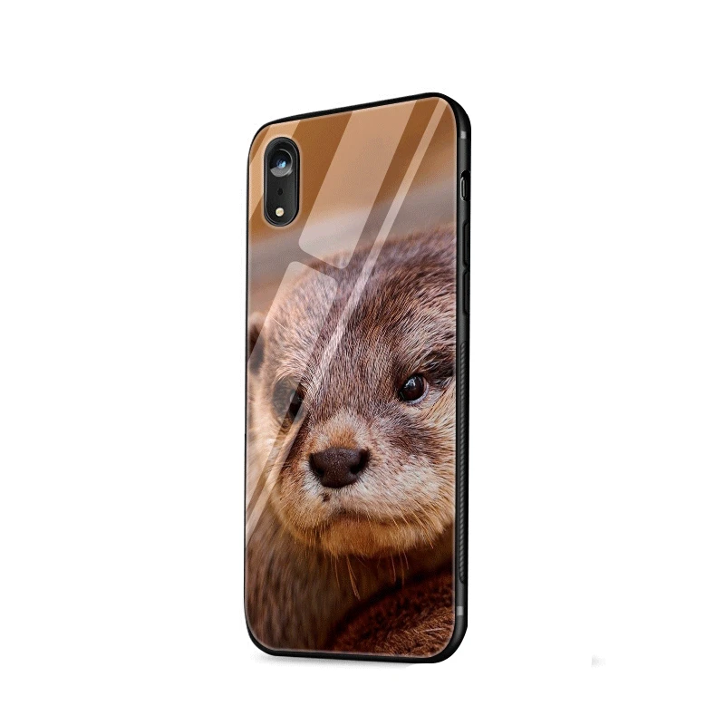 G9 Чехол для мобильного телефона из стекла ТПУ для iPhone 5 5S 6 6s 7 8 Plus X XR XS Max Shell Cover Animal Otter защита - Цвет: G9