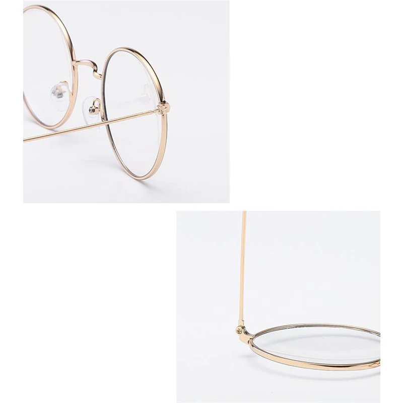 Women Round Metal Glasses Frame With Degree Men Ultralight Finished Myopia Glasses -0.5 -1 -1.5 -2 -2.5 -3 -3.5 -4 -4.5 -5 -6.0 5