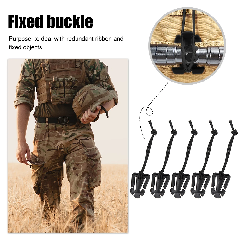 2-5pcs/lot Molle Backpack Carabiner EDC Tool Elastic Rope Webbing Fix Buckle UK 