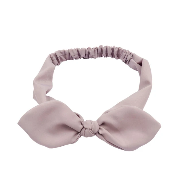 Plain Polyester Bunny Ears Headband For Women Female Elastic Bow Hairband Women's Headwear Hair Accessories повязка на голову 5