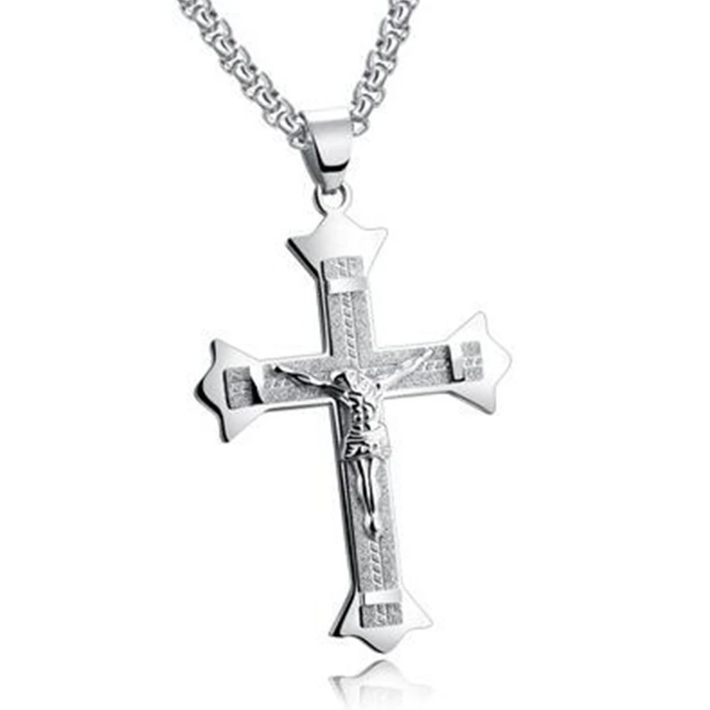 6pcs Jesus Crucifixion Cross Pendant Necklace European And American ...