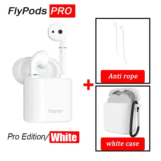 ProWhite n WhiteCase Huawei Honor Flypods/Flypods Pro Беспроводные Наушники Hi-Fi TWS Bluetooth наушники водонепроницаемые IP54 управление беспроводным зарядным устройством - Цвет: ProWhite n WhiteCase