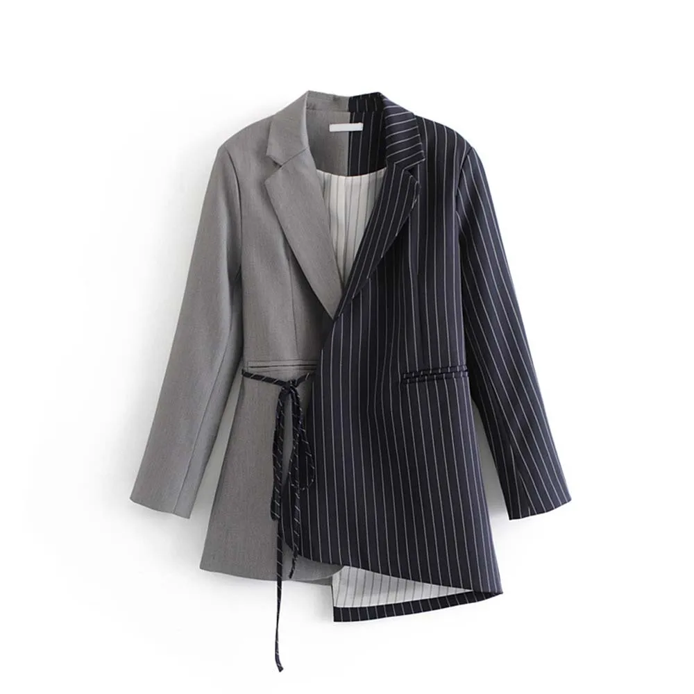 

Casual Blazer Women's European American style new wild thin color block modern fashion OL blazers