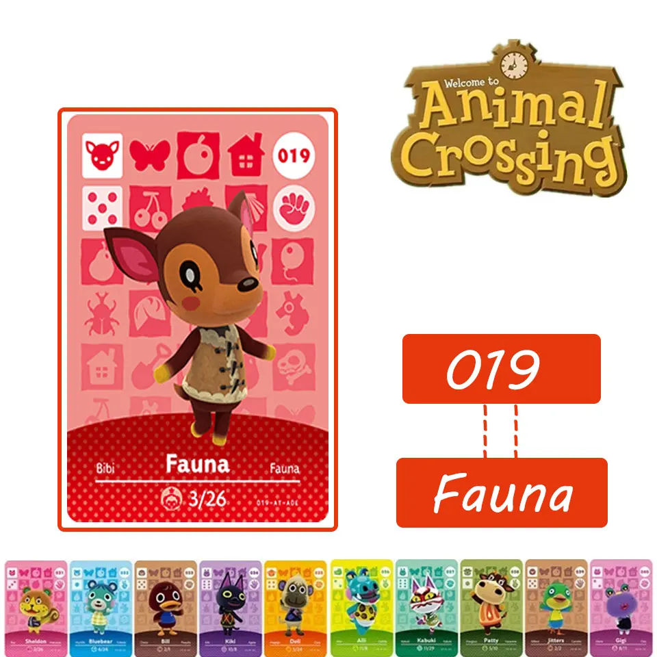 

019 Fauna Animal Crossing Card Amiibo # marshal NFC Card for NS Switch Game #019 Fauna Set series 1 2 3 4