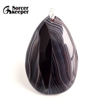 

Natural Stripe Agates Pendant Water Drop Shaped Beads for Women Men DIY Chains Necklace Handmade Charm Jewelry BA962