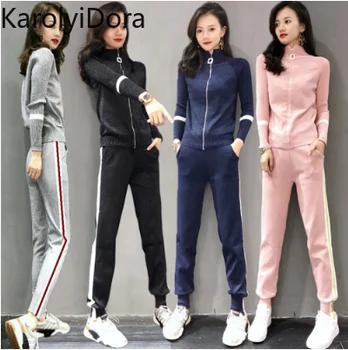 

Autumn women's suit knit sweater pants sports casual fashion two-piece