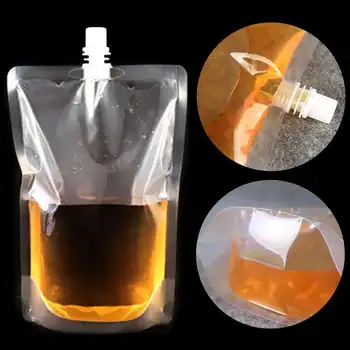 

50pcs 300ml Stand-up Drink Bag Disposable Spout Pouch For Liquid Juice Milk DIY Home Drink Storage Tool Accessories