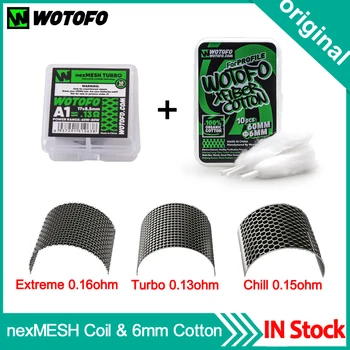 

Original Wotofo nexMESH EXTREME 0.16ohm & CHILL 0.15ohm & TURBO 0.13ohm Coil With 6mm Cotton For Profile 1.5 RDA Tank