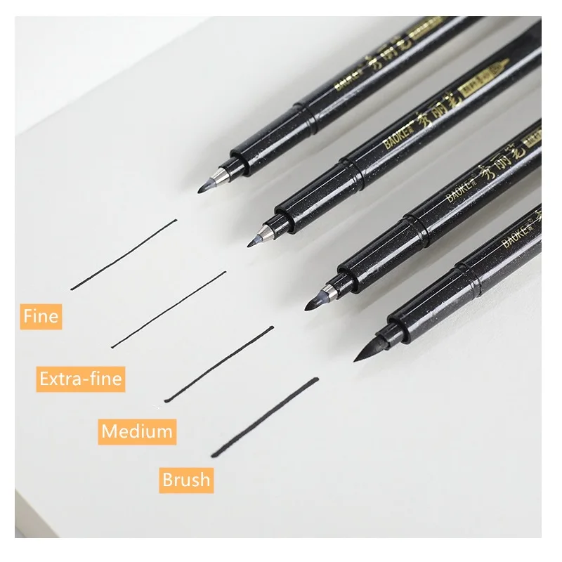 4pcs Hand lettering Calligraphy pen set Drawing Signature designs Learning Extra Fine Brush Art supplies School teacher F806