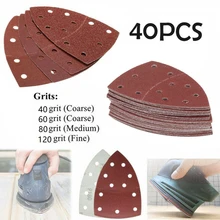 

40Pcs 152x105mm Triangle Sandpaper Sheet Hook Loop Pad For Bosch PSM 160A 80A Prio Ventaro Metabo FMS 200 Intec Skil Octo Sander